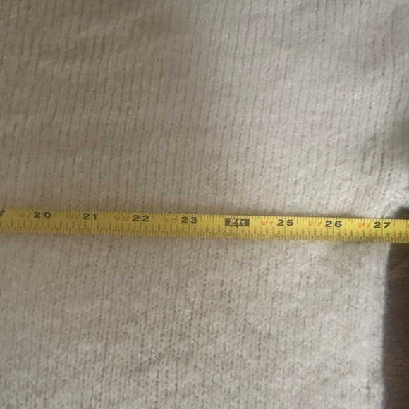 FABLE 🤍Cream Cable Knit Turtleneck Neck Oversized Dolman Sleeve Sweater Sz S-M - Picture 7 of 8